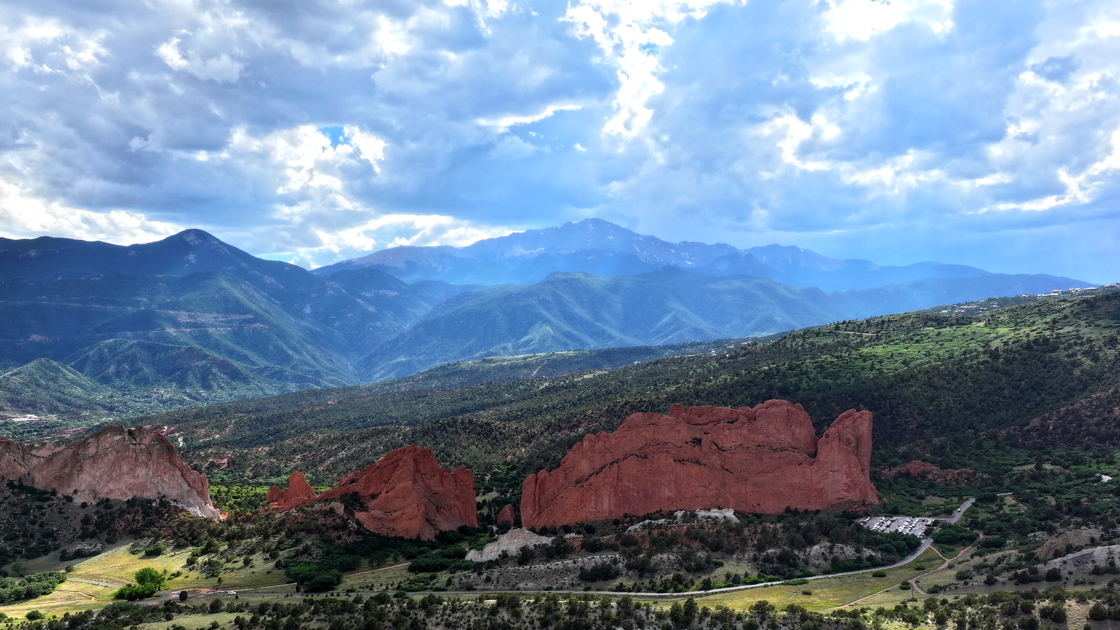 Aerial view of Colorado Springs from above